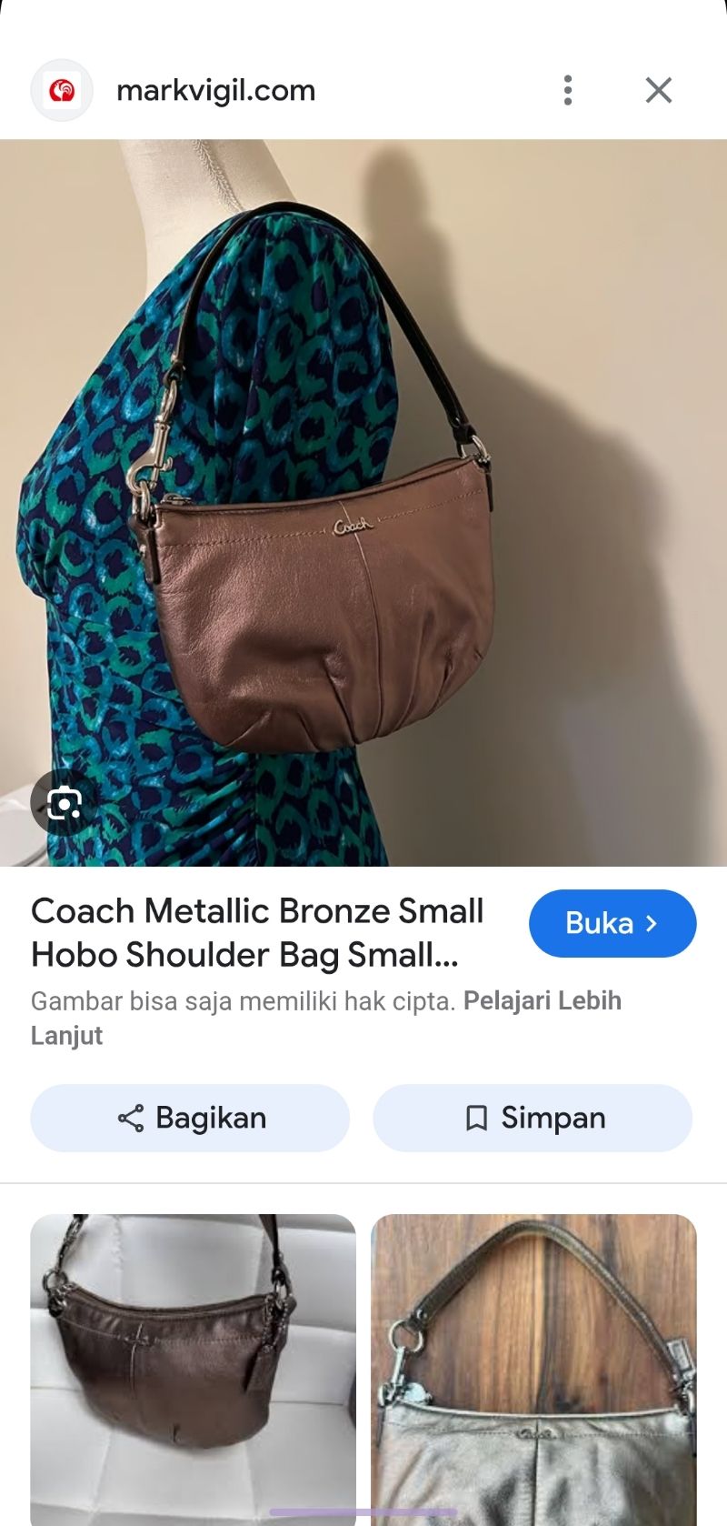 Coach metalli  bronze small bag, foto 7
