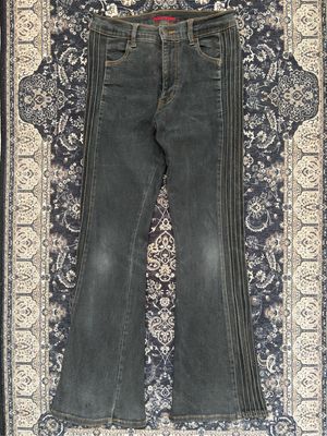 y2k Wrangler Black Washed Denim Flared Cutbray Pants