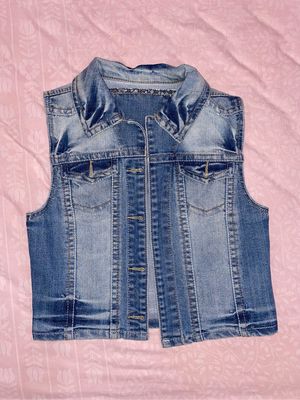 Vest rompi denim tanpa lengan
