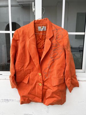 Vintage Gleaming Coral Embroidered Boys Party Wear Blazer