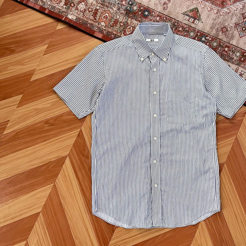 Kemeja Pendek Uniqlo Stripe, foto 2