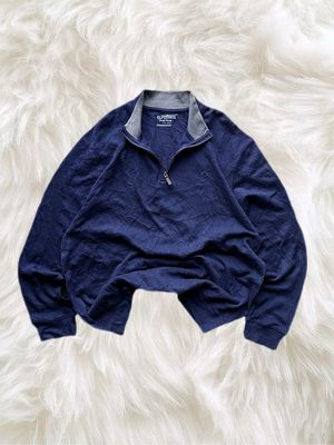 OLD NAVY Originals Navy Halfzip Eimbordery Lions Knit Sweats