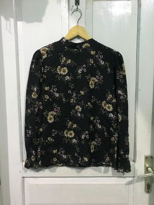 coral flower blouse