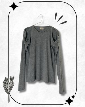 Cut Out Shoulder Long Sleeve Top
