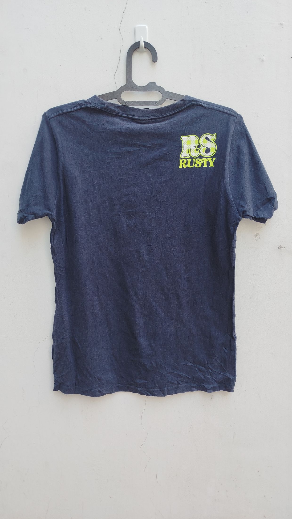Indie Casual T-shirt Pria white green navy