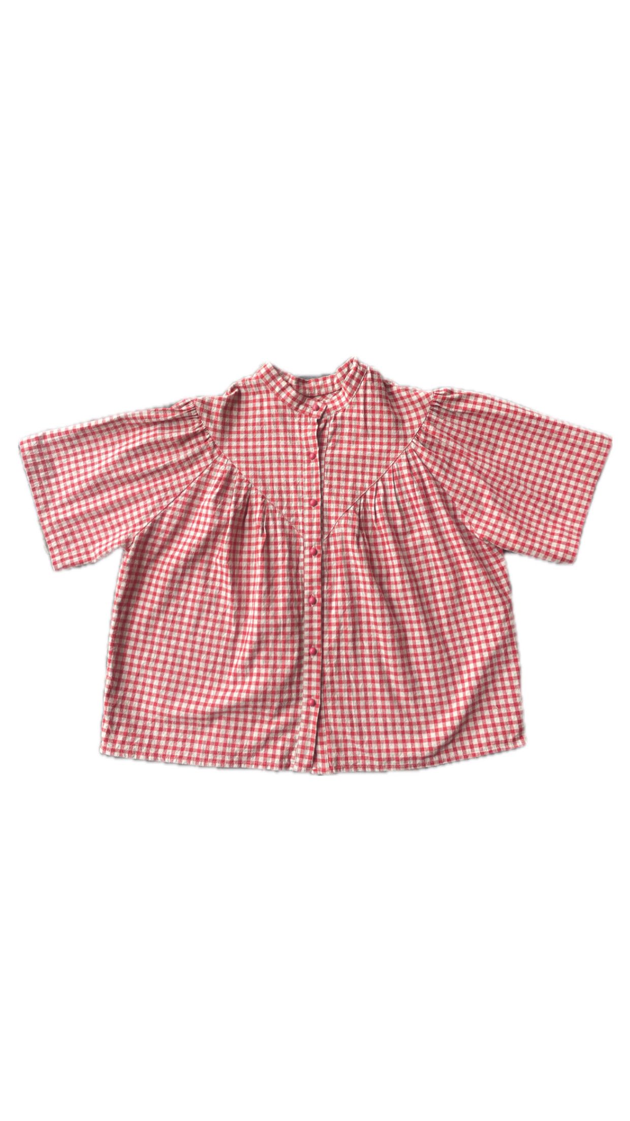 Grunge Reworked T-shirt Wanita burgundy red cream