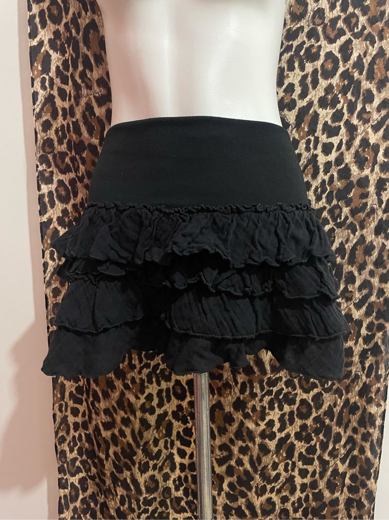 Mini Skirt Black Ruffle Y2K Goth, foto 2