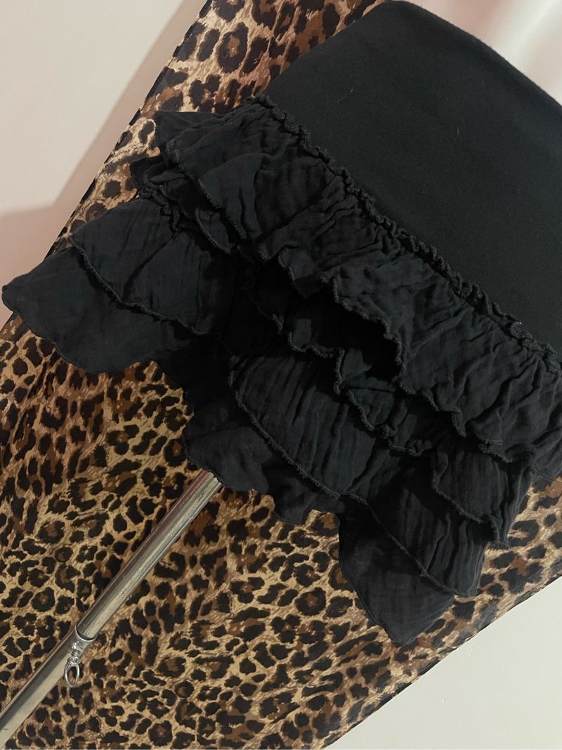 Mini Skirt Black Ruffle Y2K Goth, foto 4