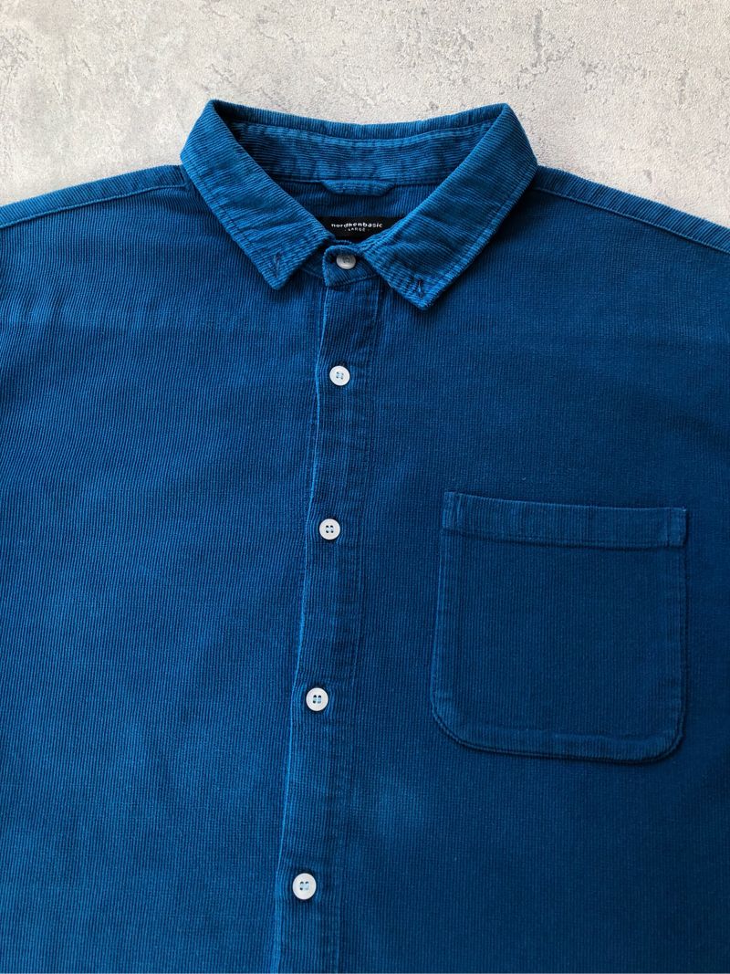 Nordhenbasic Blue Corduroy Shirt, foto 3