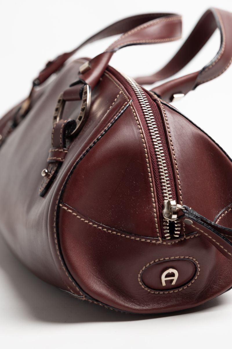 Original Authentic Aigner Leather Satchel Bag, foto 5