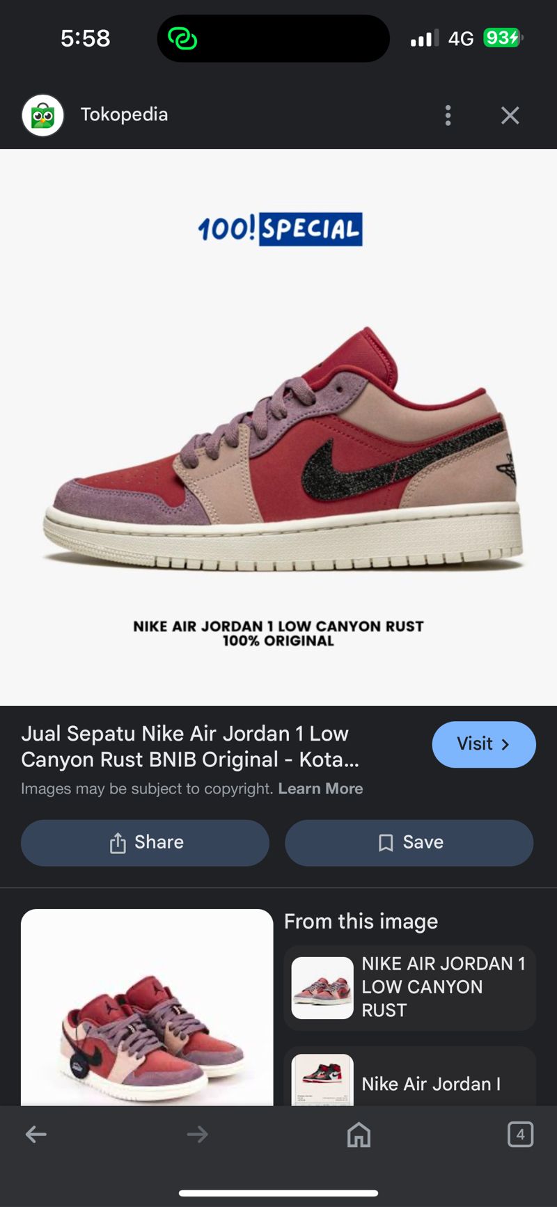 AIR JORDAN 1 LOW CANYON RUST, foto 8