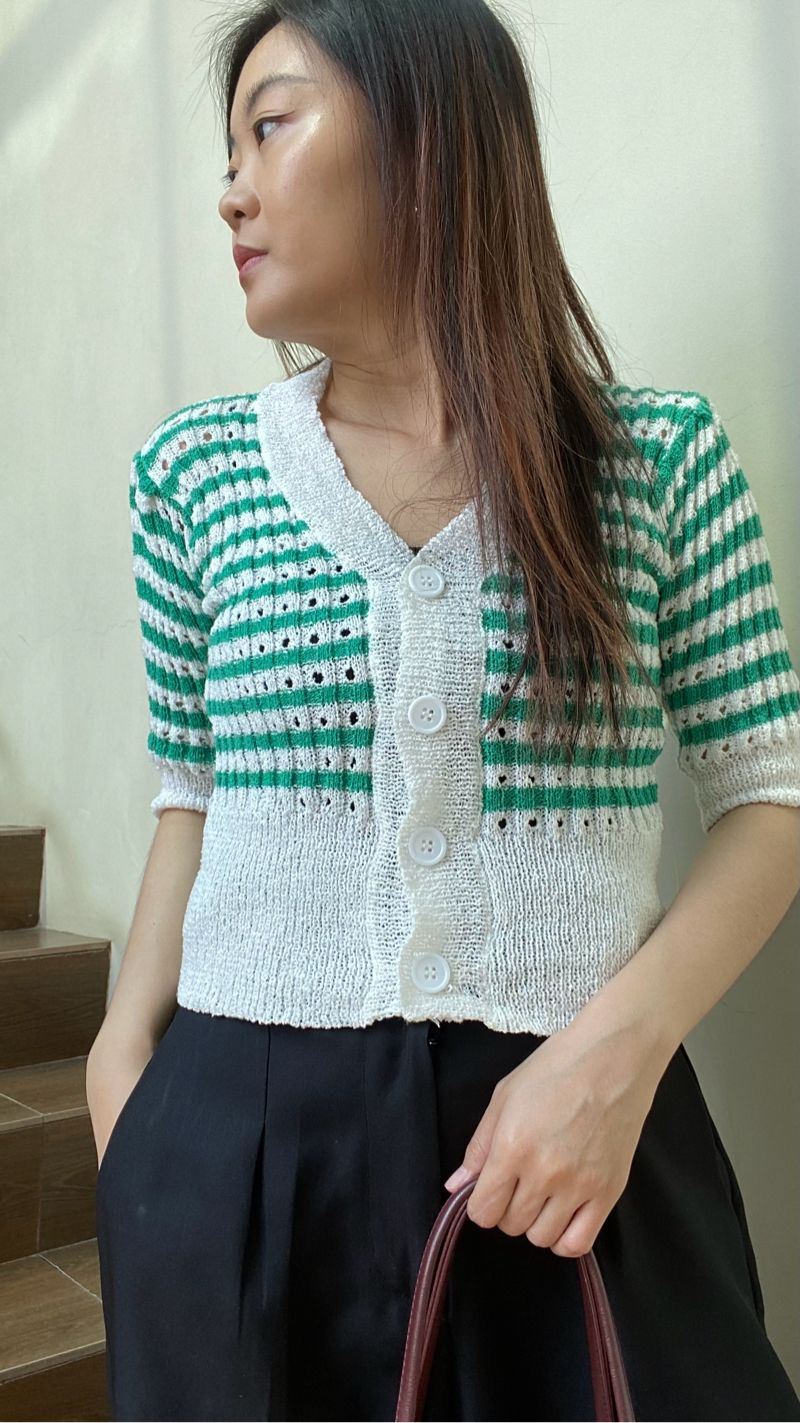 White Green Knit Top, foto 4