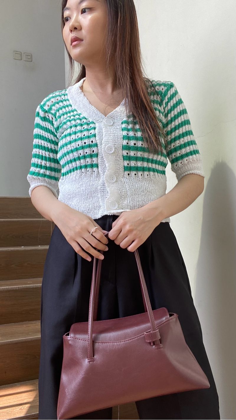 White Green Knit Top, foto 2