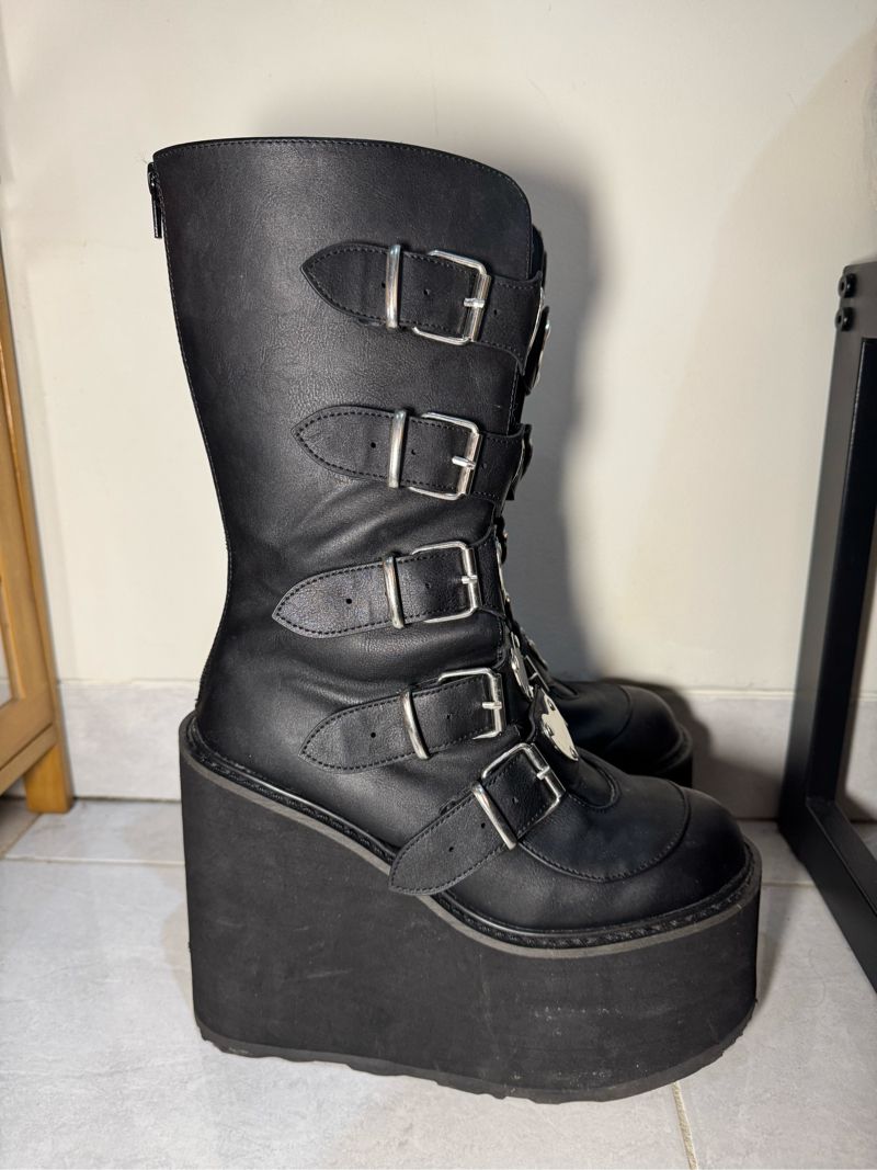 DEMONIACULT SWING 230 Black Heart Platform Boot, foto 5