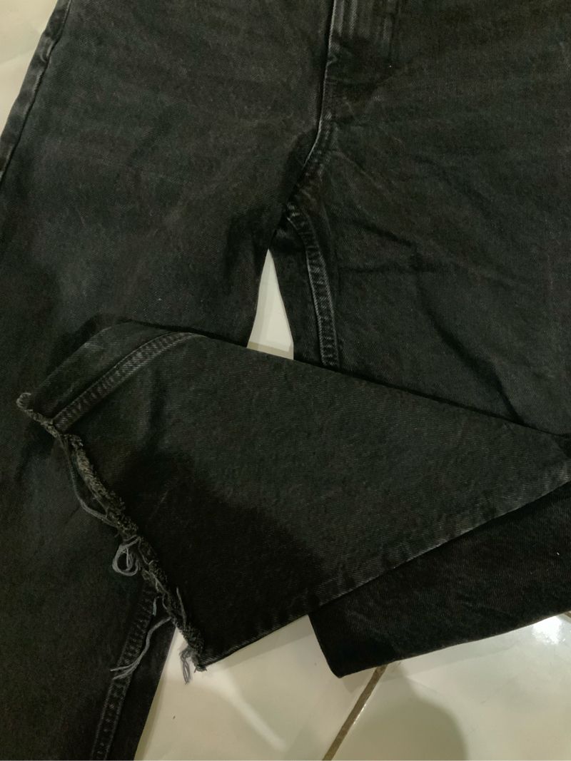ZARA Straight Jeans in Washed Black, foto 2