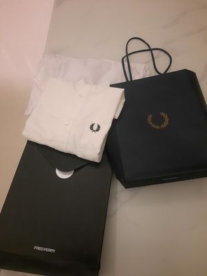 Fred Perry Oxford Shirt Kemeja Putih Lengan Panjang