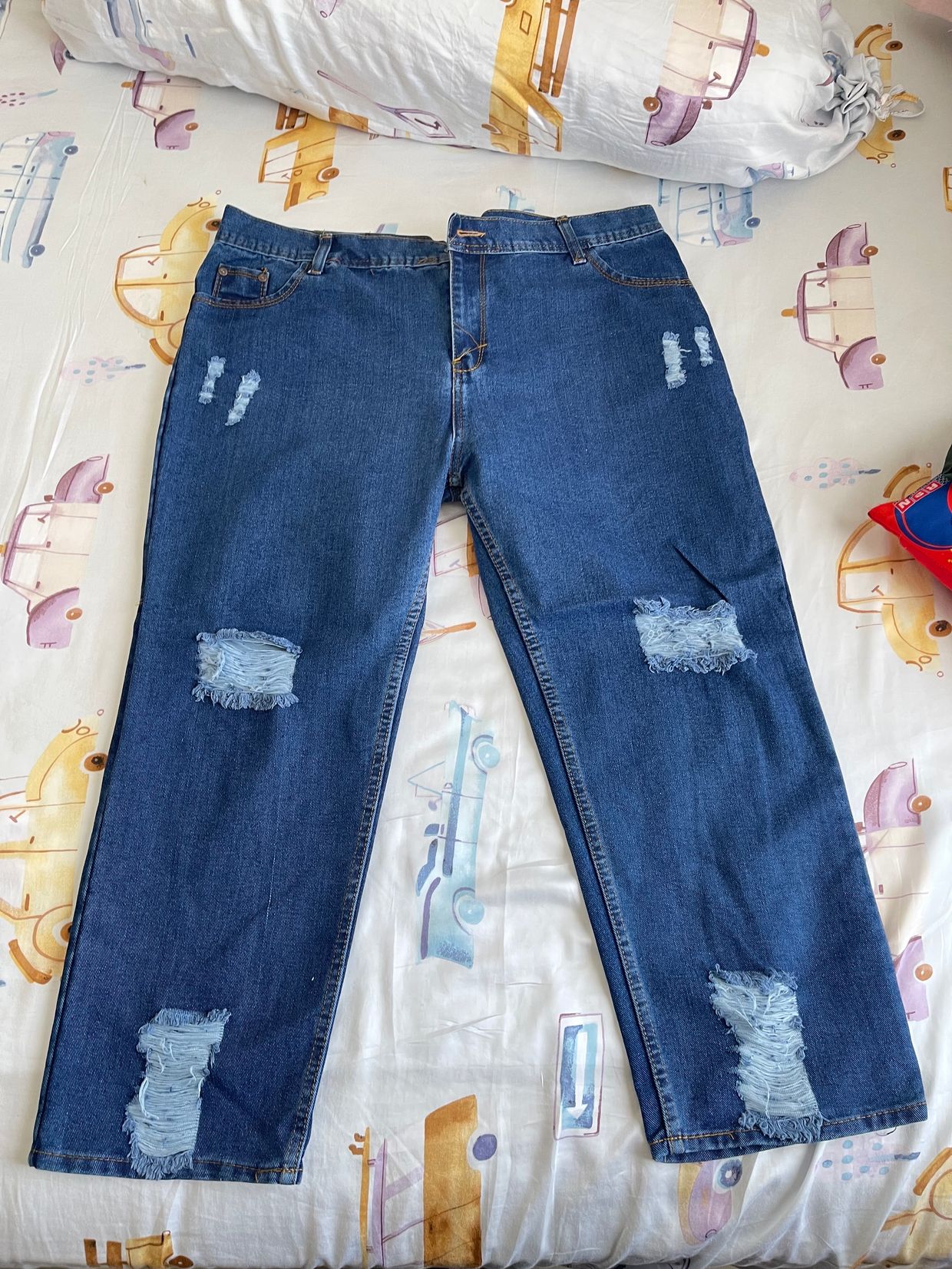 Cottagecore Coquette Wide leg jeans Wanita navy blue