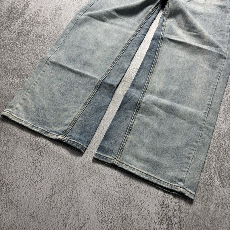 (Size 30) Blue Washed Flared Bootcut Baggy Jeans, foto 6