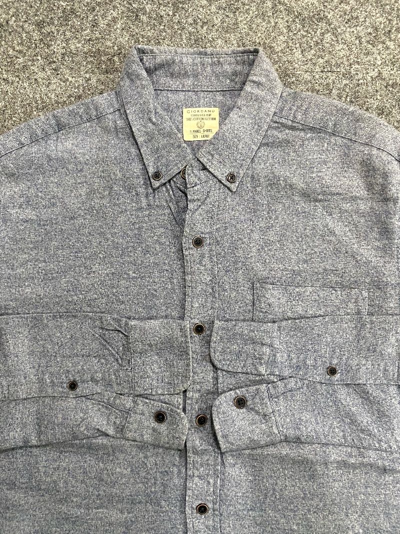 kemeja flannel giordano abu-abu, foto 4