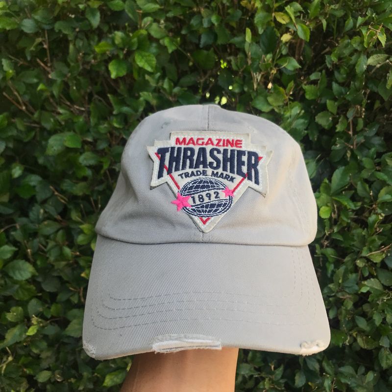THRASHER MAGAZINE 1892 RIPPED CAP GREY Preloved