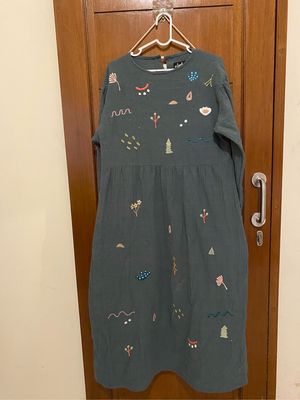 Dress Bordir Dark Sage
