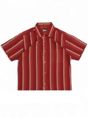 Britano Red Maroon Boxy Stripe shirt