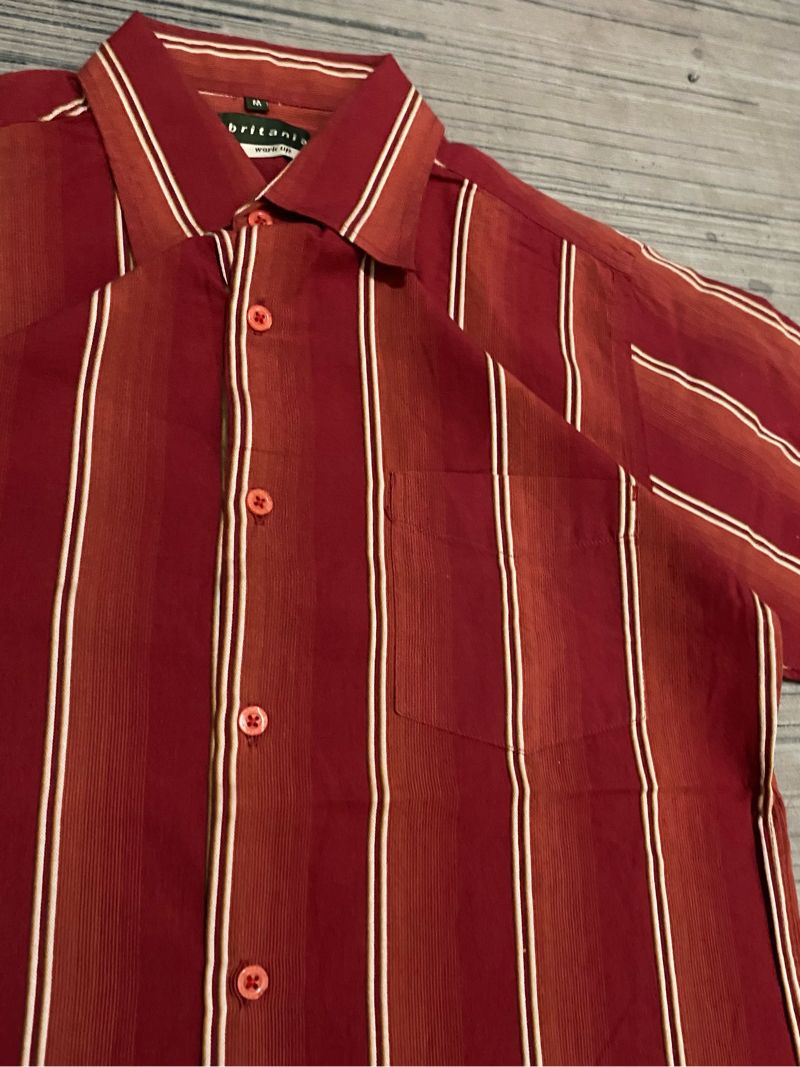 Britano Red Maroon Boxy Stripe shirt, foto 2