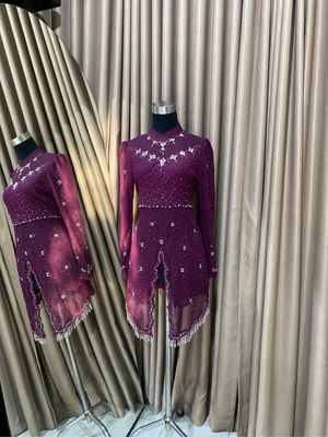 Kebaya Wisuda Burgundy Full Payet