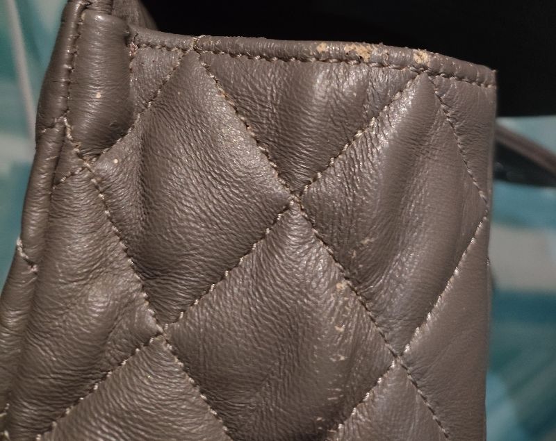Chanel Grey Double Flap Caviar Bag, foto 7