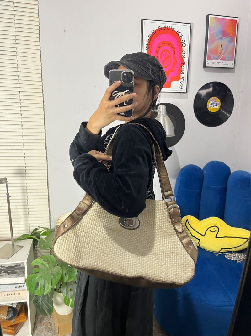 G white woven totebag, foto 7