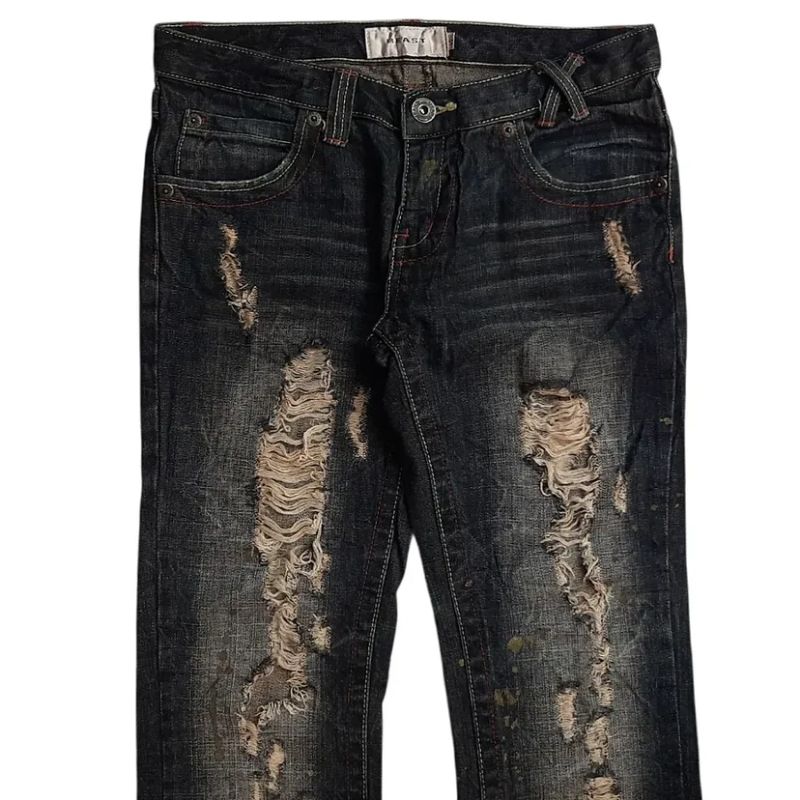 Beast Distressed Splatter Low Rise Flare Jeans, foto 3