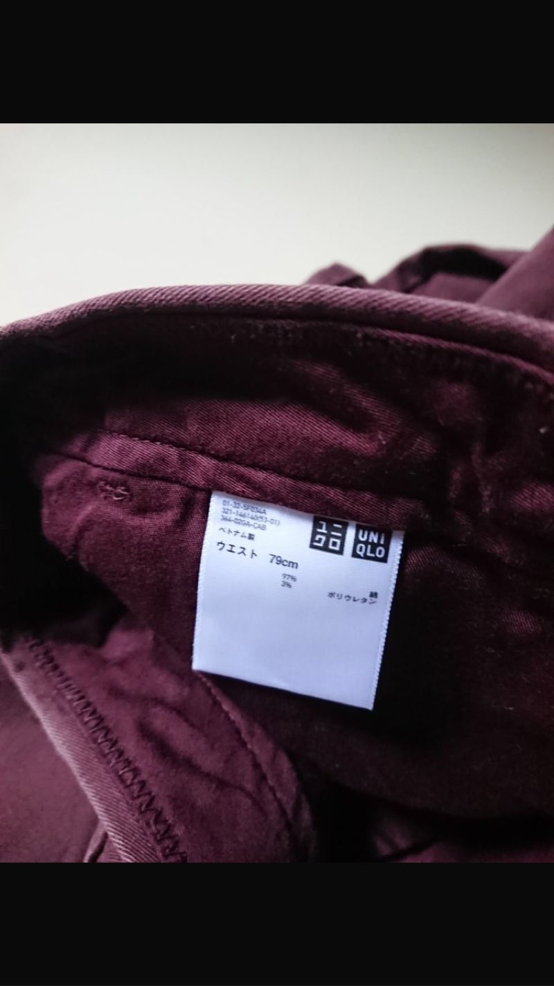 Uniqlo pants burgundy, foto 2