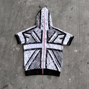 FULL ZIP HOODIE SHORT SLEEVE SIZE L