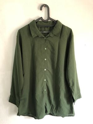 Kemeja oversize hijau tua / kemeja formal / kemeja kerja