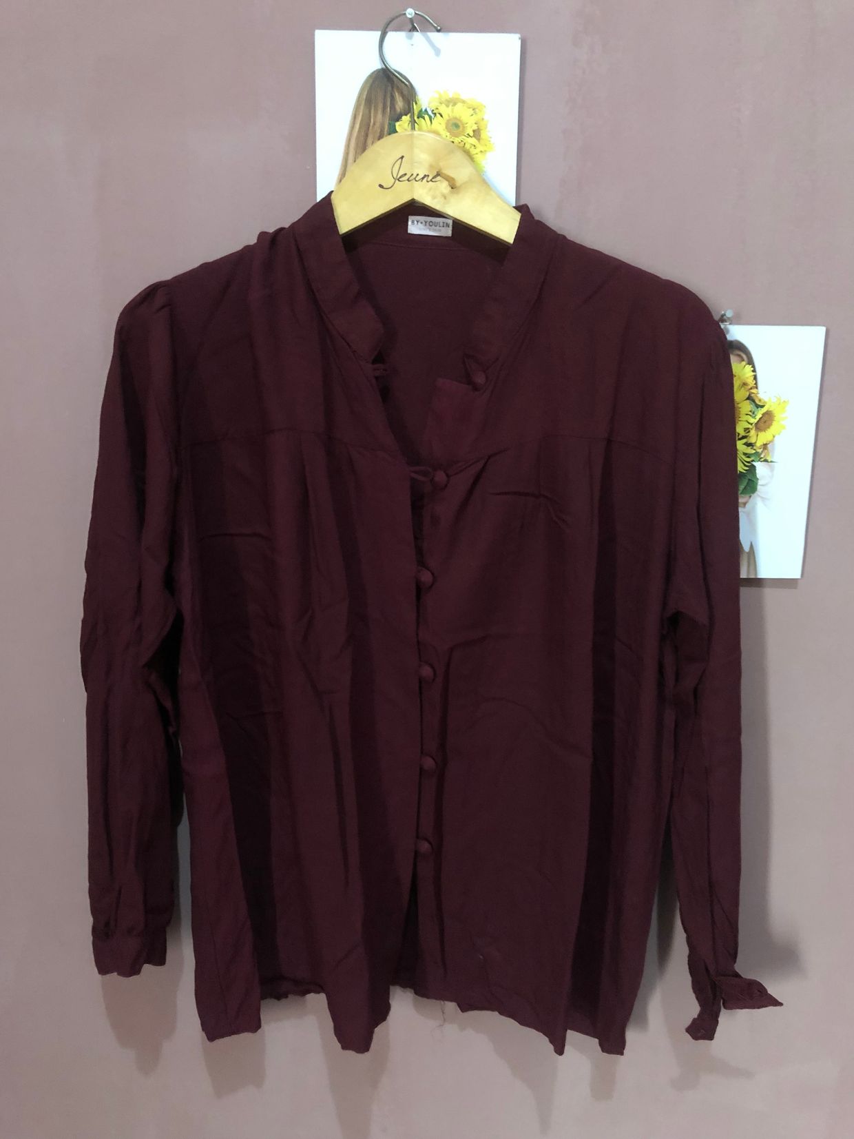 Casual Blouse Wanita burgundy