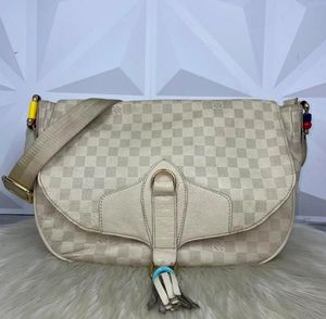 Louis Vuitton Satchel Damier Azur Leather gemoy white