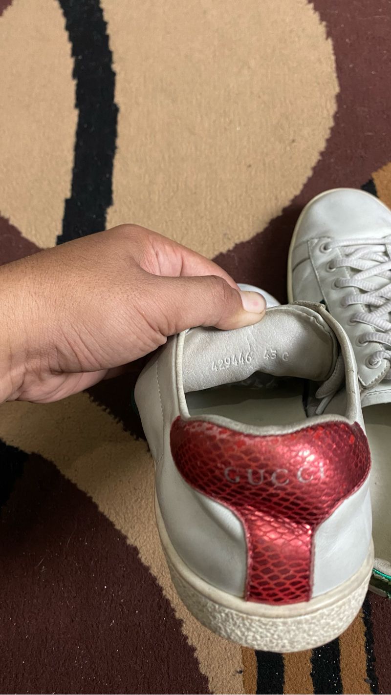 Leather gucci ace embroidered, foto 3