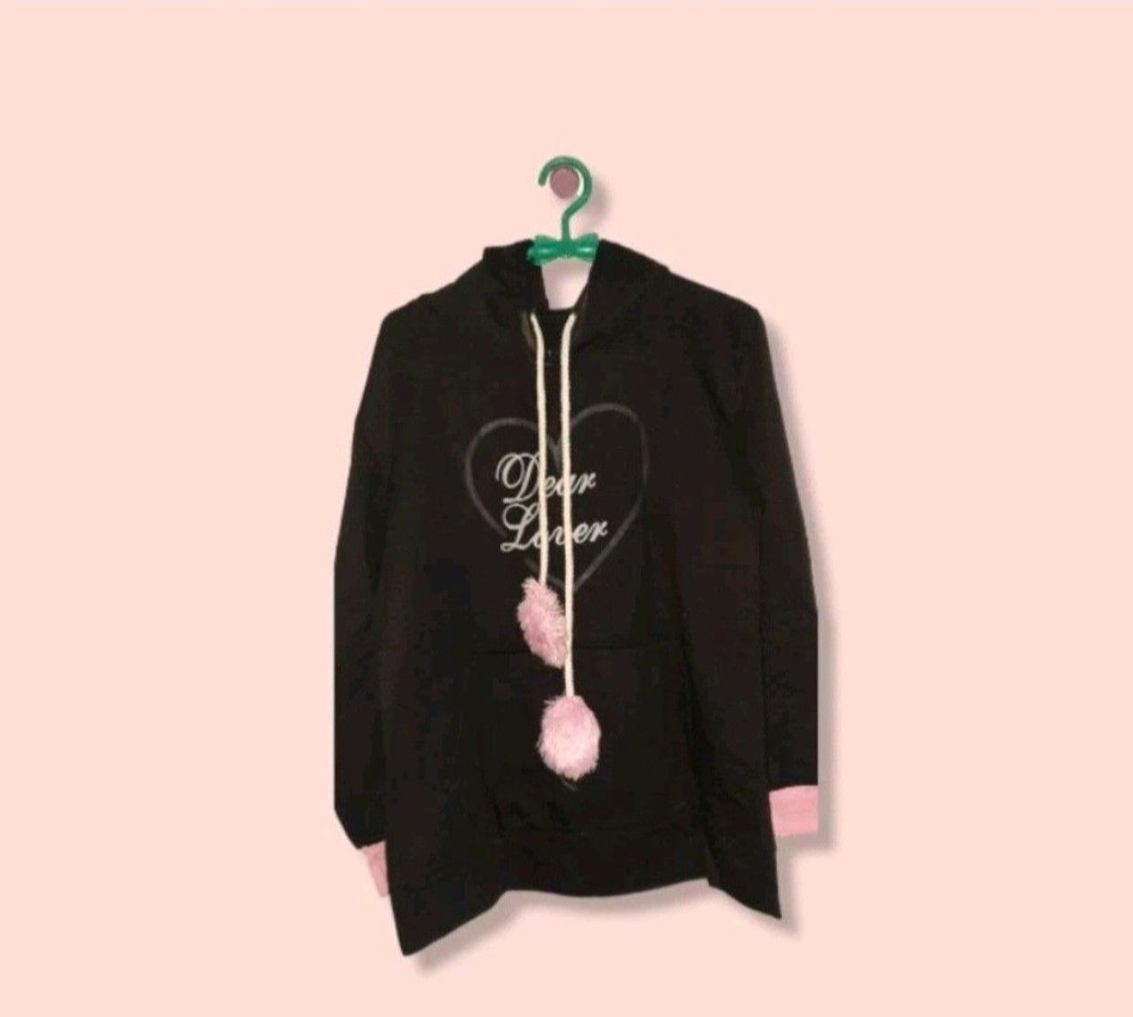 Cosplay Casual Sweater Wanita pink black