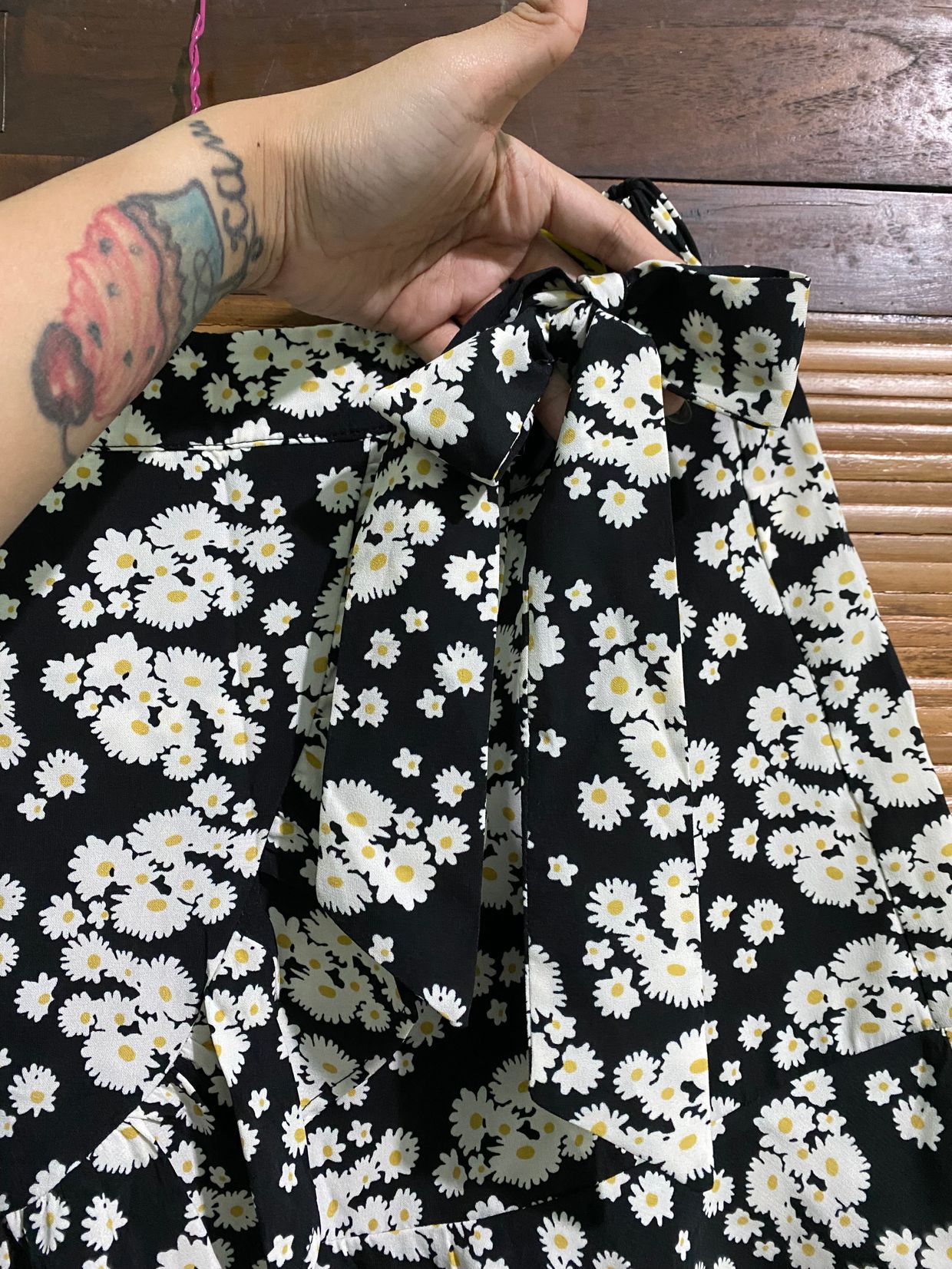 Flower Mini Skirt Bahan polyesters adem