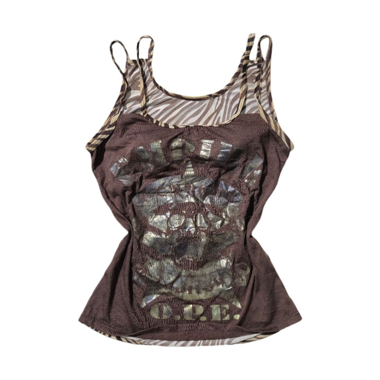 Y2K Grunge Cami top Wanita brown