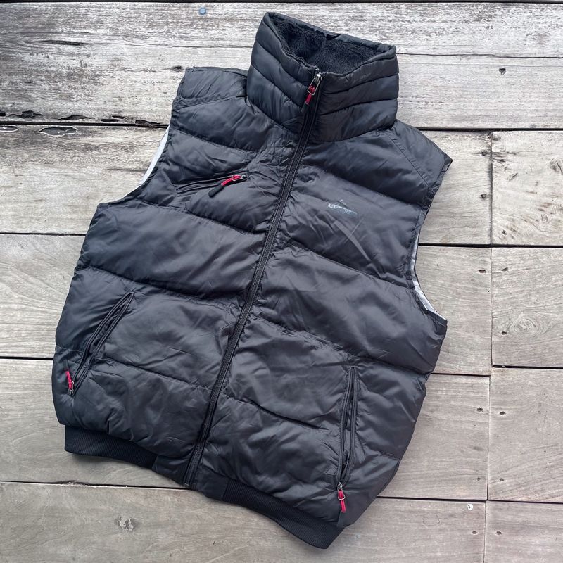 Beising Puffer Down Vest Rompi Gelembung Black Gray, foto 6