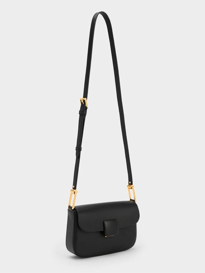 Koa Square Push-Lock Shoulder Bag - Black Charles & Keith, foto 9
