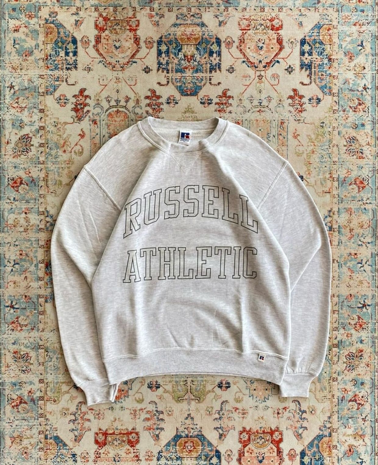 Russell Athletic Vintage Y2K Sweatshirt Pria white gray