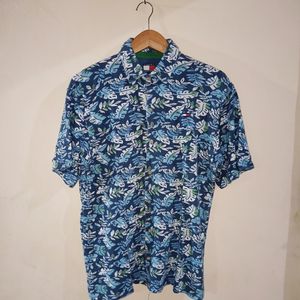 Vintage 90s Tommy Hilfiger Kemeja Brand Aloha Hawaiian Shirt