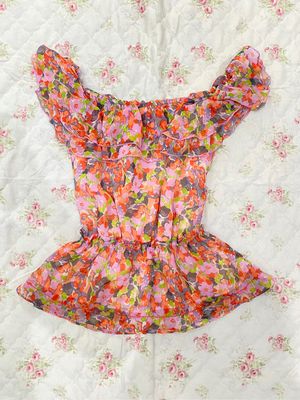 Tip floral fullprint sabrina smoke fairy coquette vintage y2