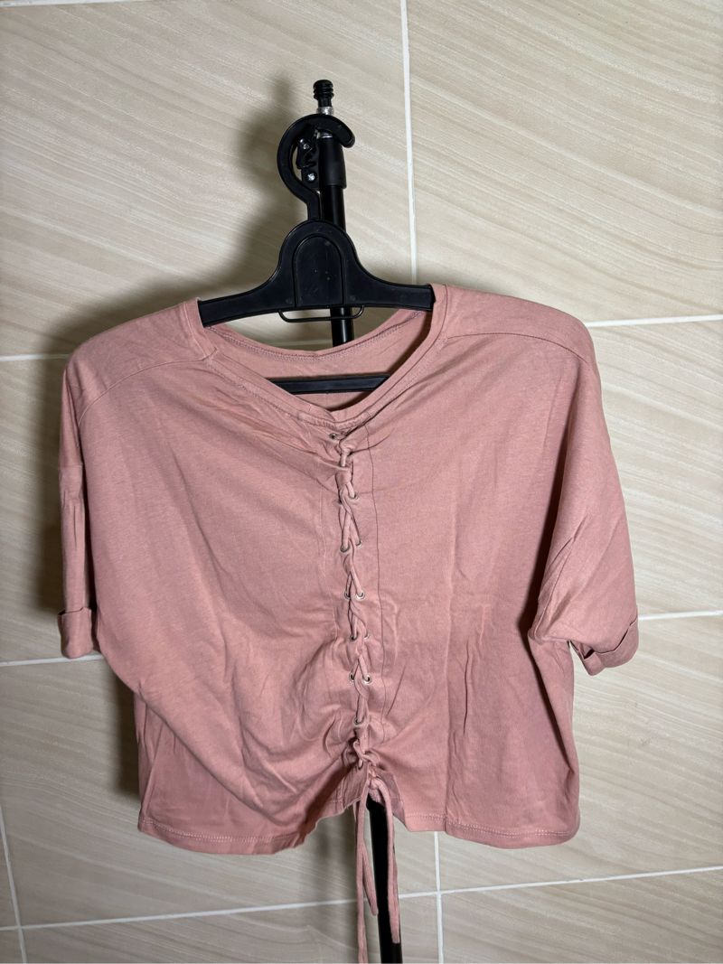 CROP TOP PINK MINIMAL BIG SIZE, foto 2
