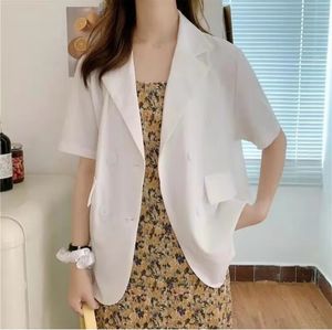 Blazer Korea Lengan Pendek Putih