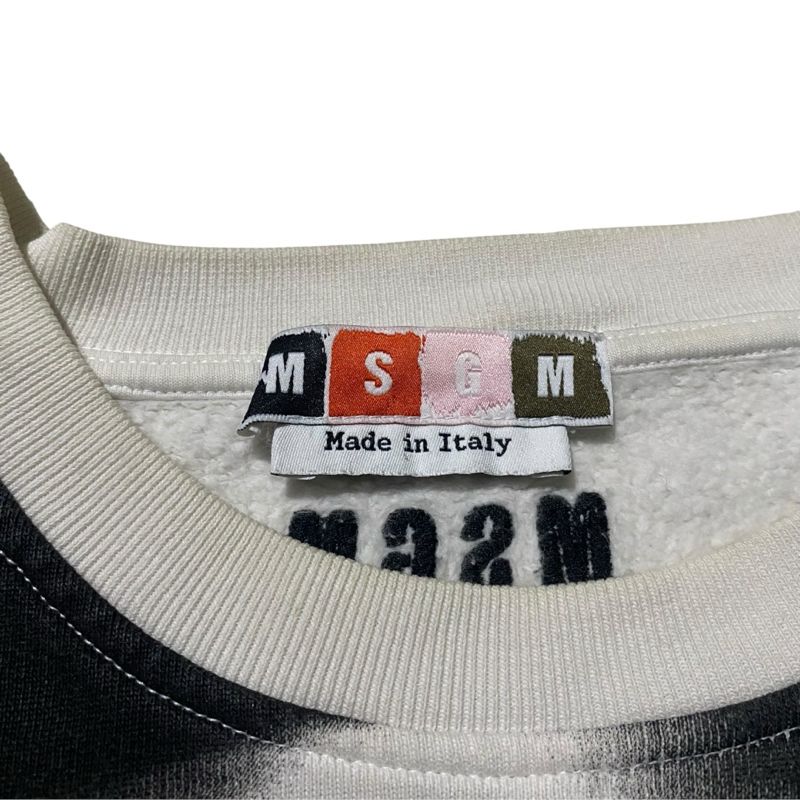 MSGM three shadow man white crewneck, foto 5