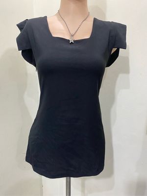 Vtg Abstract Crop Top Black