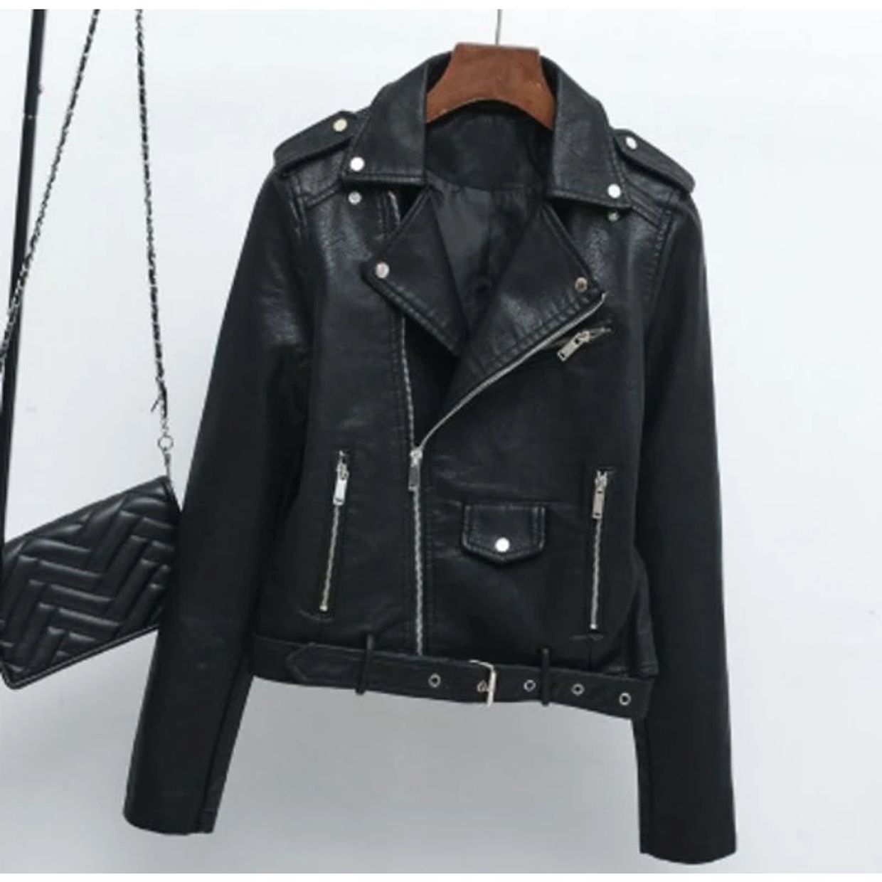 Skater Emo Leather jacket Wanita black, foto 4
